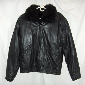 Greg Bell Leather Coat, M, Measures 50" Chest